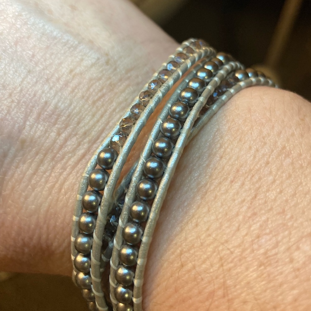 Handmade black pearl wrap bracelet. It’s supposed to wrap 3 times.